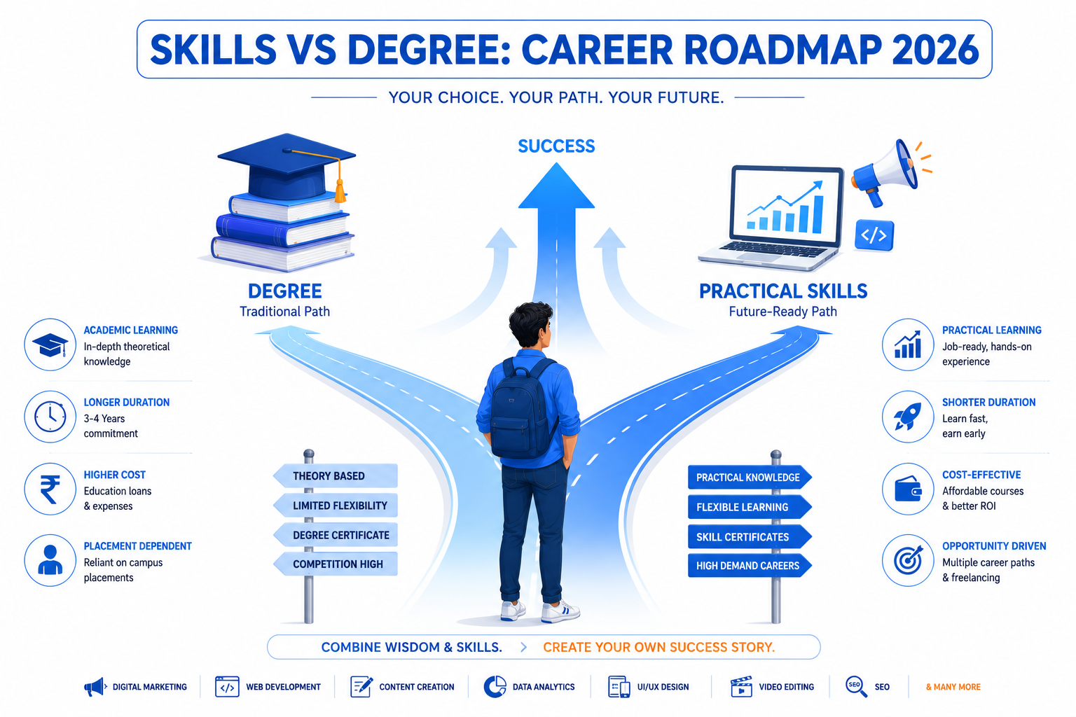 Skills vs Degree debate and career roadmap for 2026 students