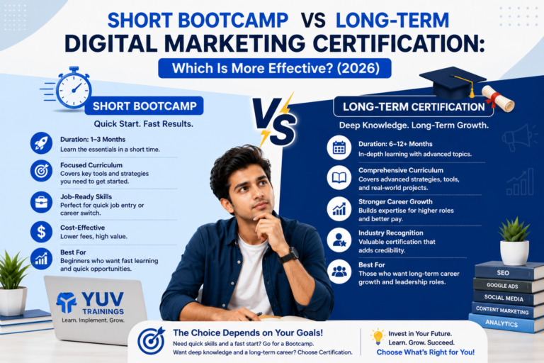 Short Bootcamp vs Long-Term Digital Marketing Certification: Which Is More Effective? (2026)