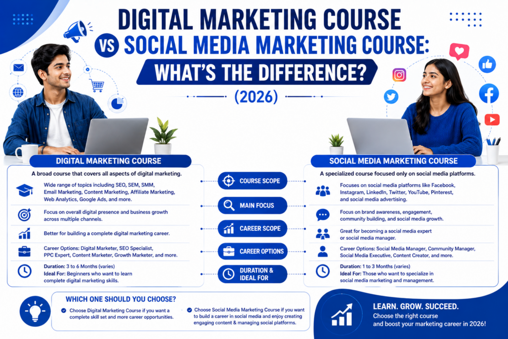 Digital Marketing Course vs Social Media Marketing Course: What's the Difference? (2026)