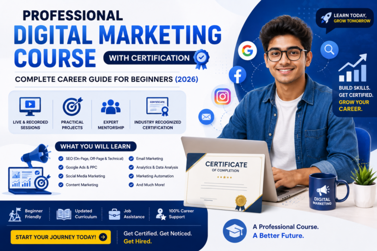 Professional Digital Marketing Course with Certification: Complete Career Guide for Beginners (2026)