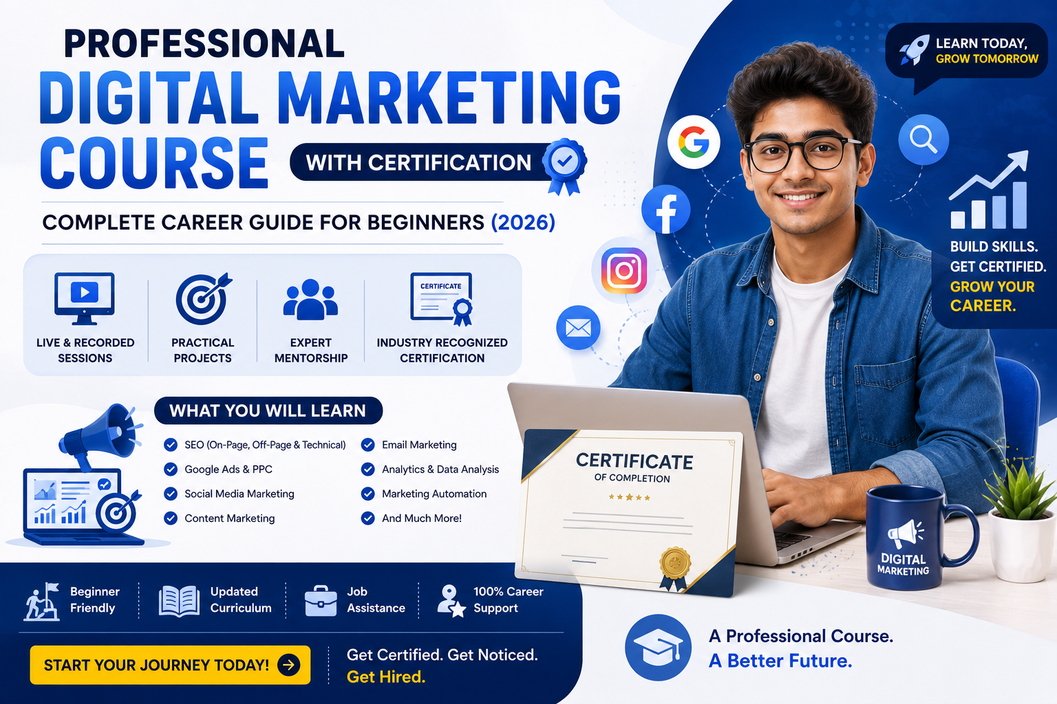 Professional Digital Marketing Course with Certification: Complete Career Guide for Beginners (2026)